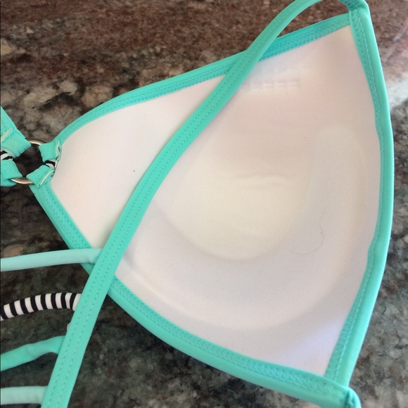 Mint Colorblock Push Up Bikini Top - Picture 5 of 8