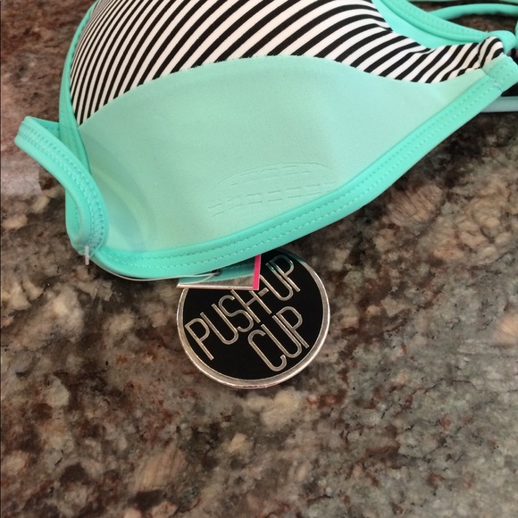 Mint Colorblock Push Up Bikini Top - Picture 8 of 8