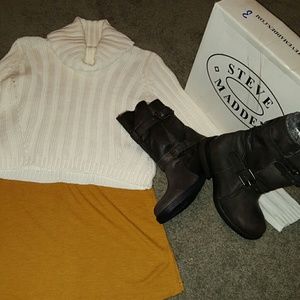 High Leather Fur Boots