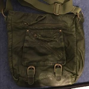 Military green messenger bag