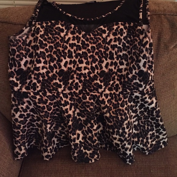 Cheetah print peplum top