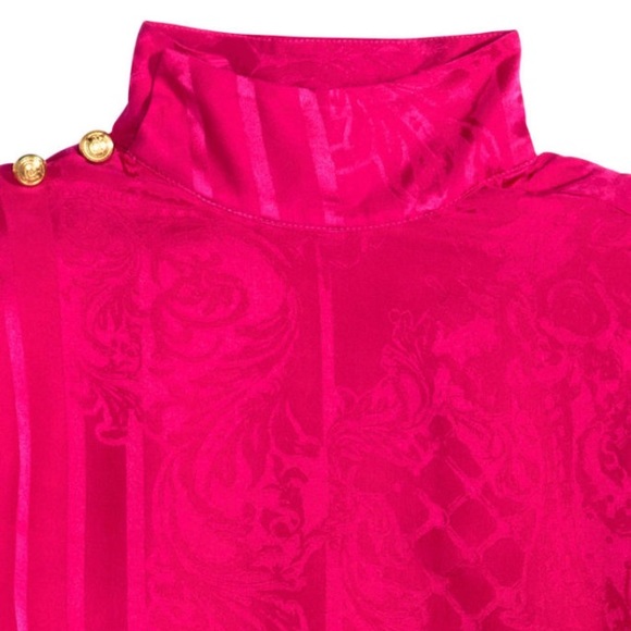 Balmain x H&M pink silk top blouse NWT SIZE 6 - Picture 2 of 2