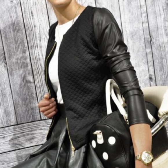 Jackets & Blazers - Black faux leather jacket