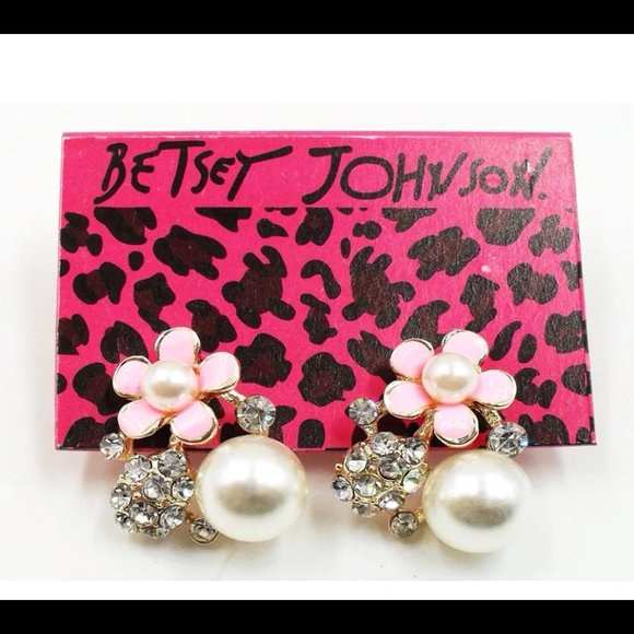 NEW Pearl and Pink Floral Earrings