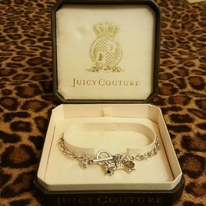 Silver Juicy Couture Bow Charm bracelet