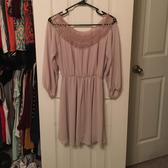 Brown Crocheted Fall Dress