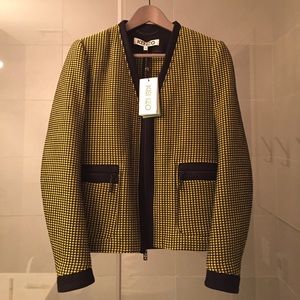 Kenzie Lemon Waffle Textured Zip Jacket