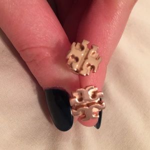 Rose gold Tory Burch studs