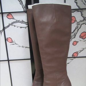 Brown leather boots