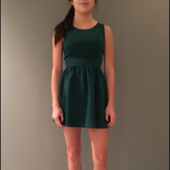 dark green cocktail dress