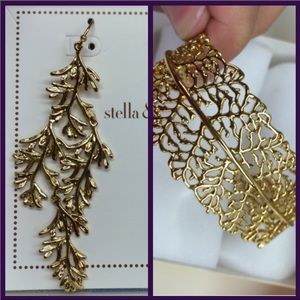 Stella and Dot "Grace" Cuff & Chandelier Earrings