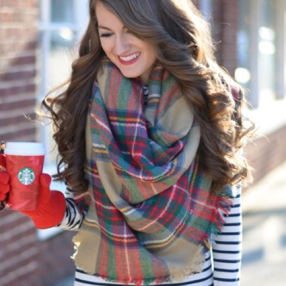 NEW Plaid Oversized Blanket Scarf