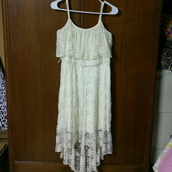 Cream lace hi lo