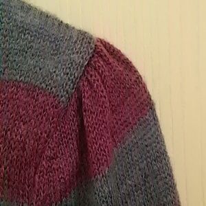 Purple and teal sweater dress