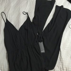 Forever 21 black plunge jumpsuit
