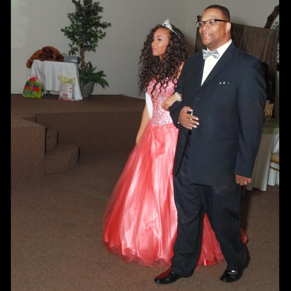 Coral Princess Prom Ball Gown