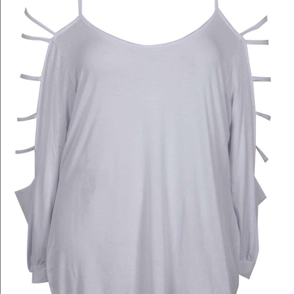 ✋🏻SOLD✋🏻White Caged L/S Super Soft Viscose Top💜 - Picture 4 of 4