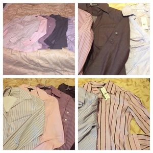 Lot of 6 pinks/purple button work tops