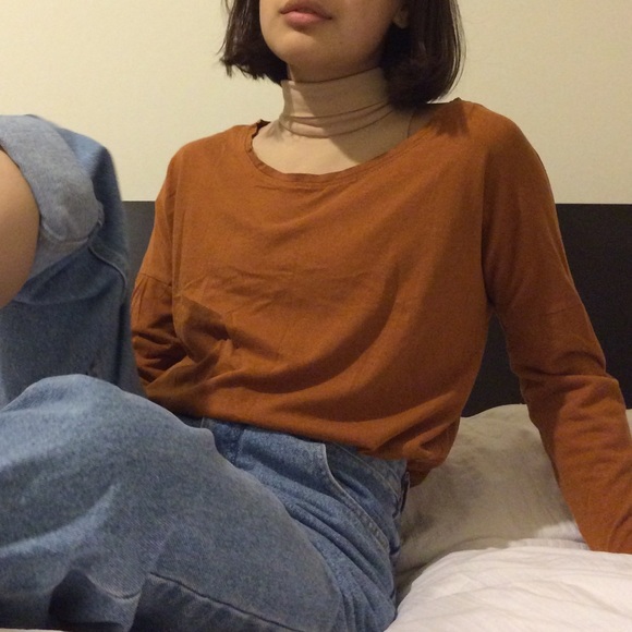 Rust Orange Simple Long Sleeve Shirt