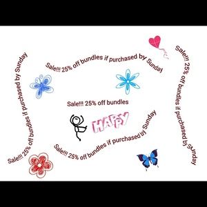 25 % OFF BUNDLES IF PURCHASED BY SUNDAY