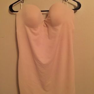 Nude, strapless, tight dress slip (like Spanx)