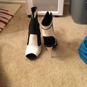 Black and white pumps
