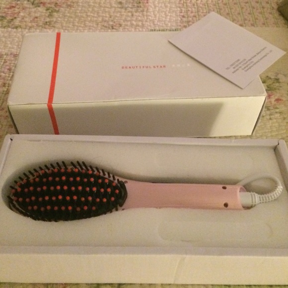 Hair brush straightener