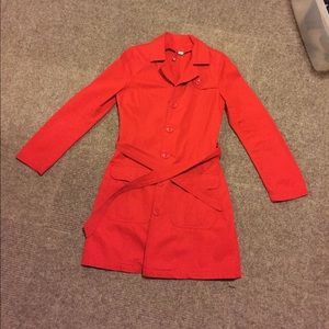 Red H&M trench coat