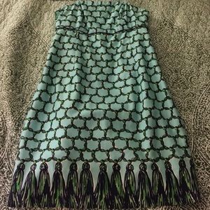 Lilly Pulitzer strapless dress macrame print sz 8