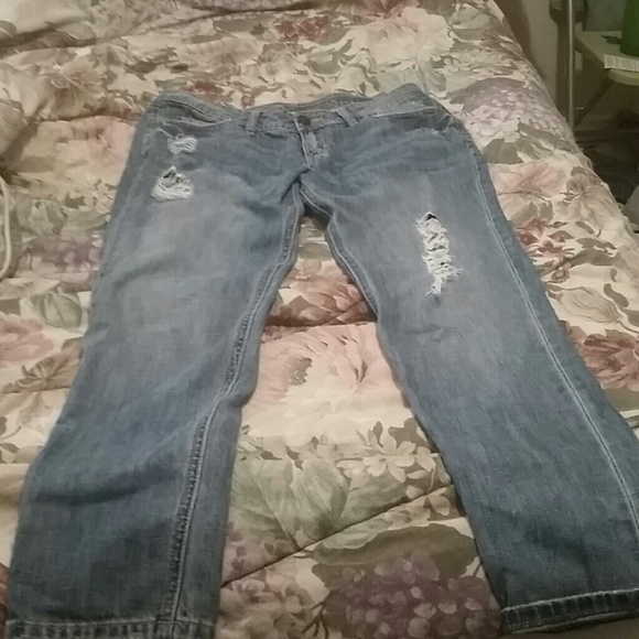 Ripped light blue, ankle jeans - Picture 1 of 3