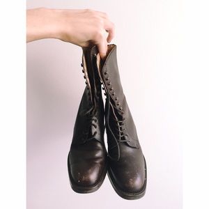 Vintage Chunky Lace Up Boots