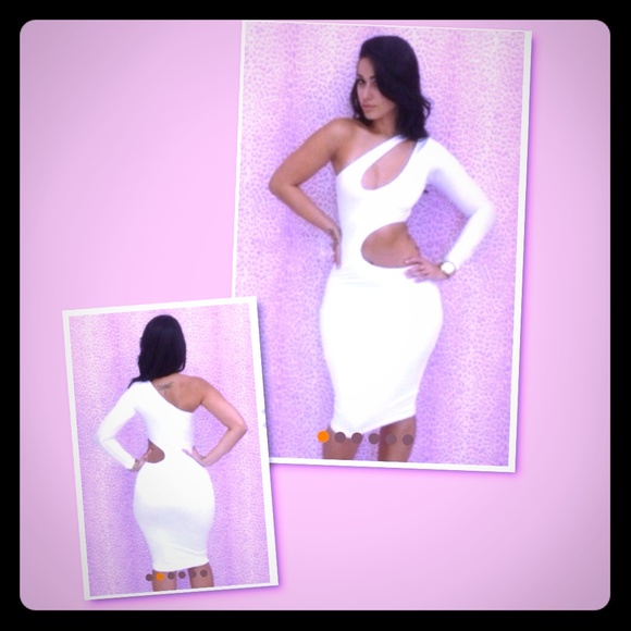White cut out mini dress