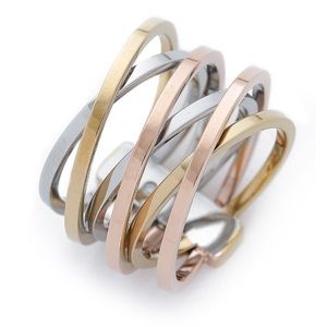 NWT $125 Michael Kors tri-color ring size 7