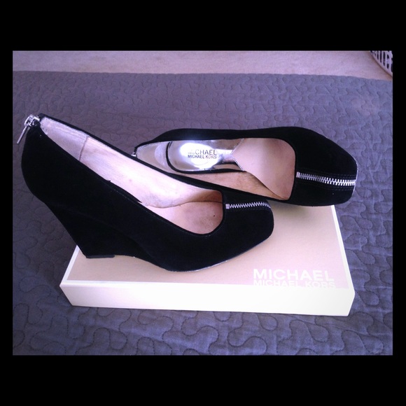 Michael Kors black suede Parker Wedge