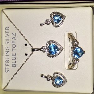 Sterling silver and blue topaz gifts set! 💍