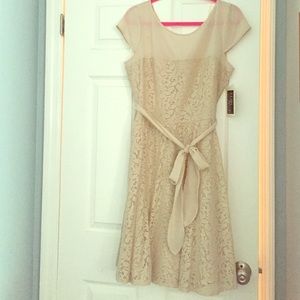 Lace dress with sheer top