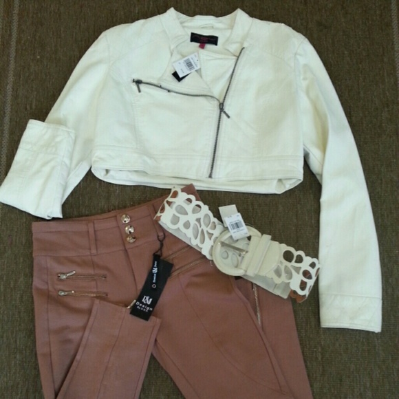 Jackets & Blazers - 👏👏WoW HP👏👏 Cream Leather Jacket