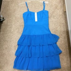 Walter Baker turquoise strapless with ruffle skirt