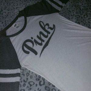 Grey and white vs pink baseball shirt