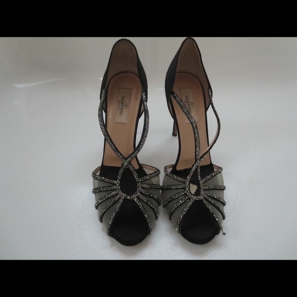 Valentino Black and Silver Heels
