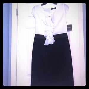 Black and Cream cap sleeve dress.