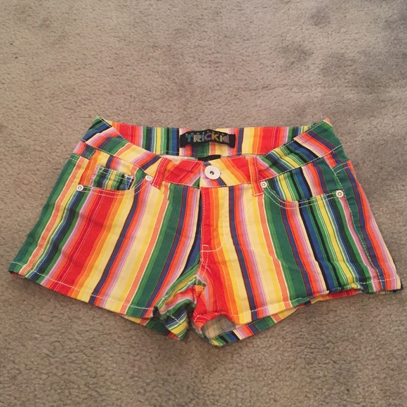 Rainbow Striped Shorts