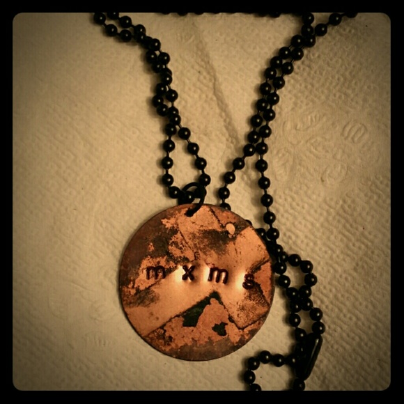 Copper stamped personalized necklace - Picture 1 of 1