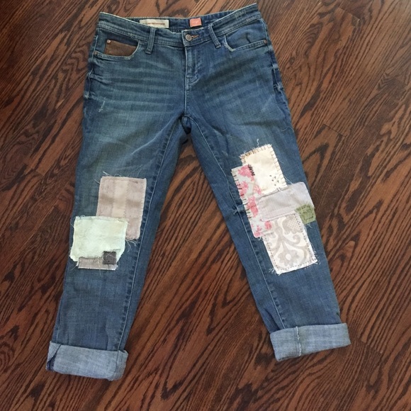 Anthropologie patchwork jeans