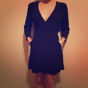 Silence & Noise Black V-neck Dress from UO