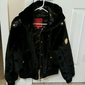 Applebottom black faux fur coat.