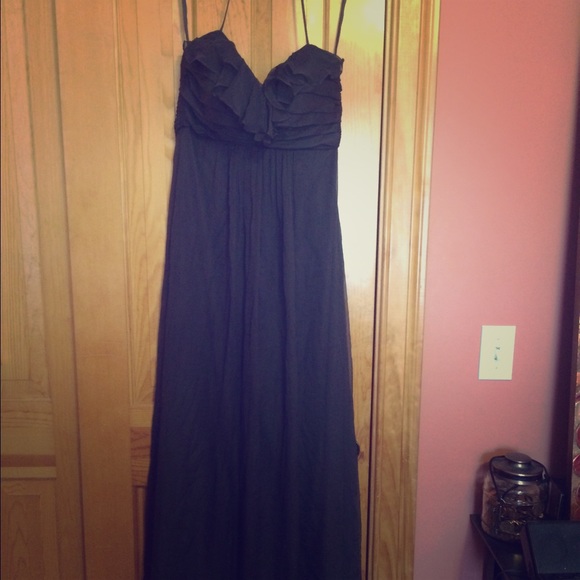 Long charcoal grey dress, very comfortable