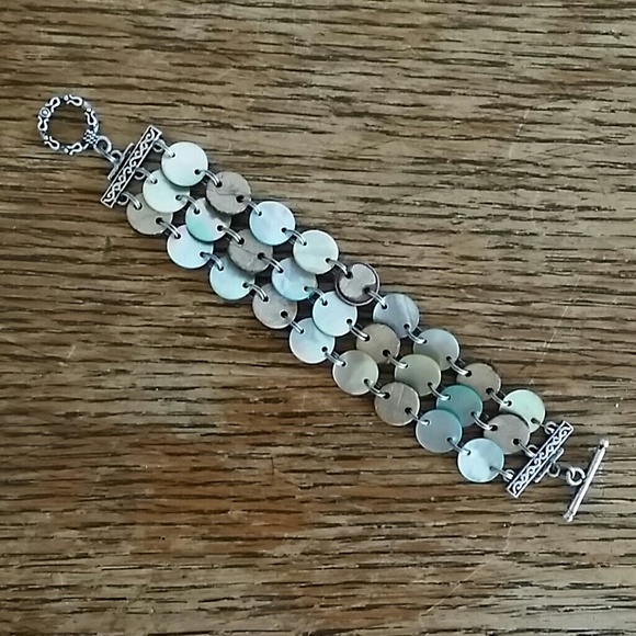 Silver & abalone bracelet