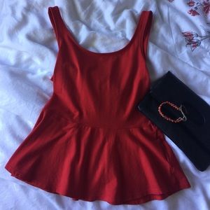 Red express tight peplum top 🍒