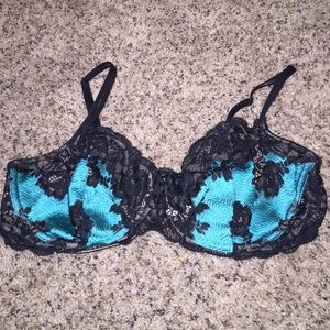 Black and teal Victoria's Secret bra
